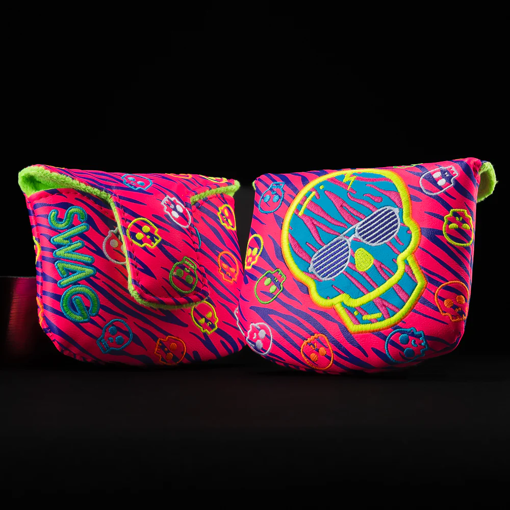 Neon Poolside Skull Mallet Cover