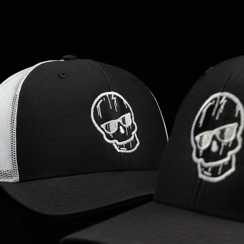 Skull '47 Trucker Black Hat - Image 2
